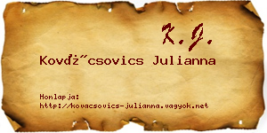 Kovácsovics Julianna névjegykártya